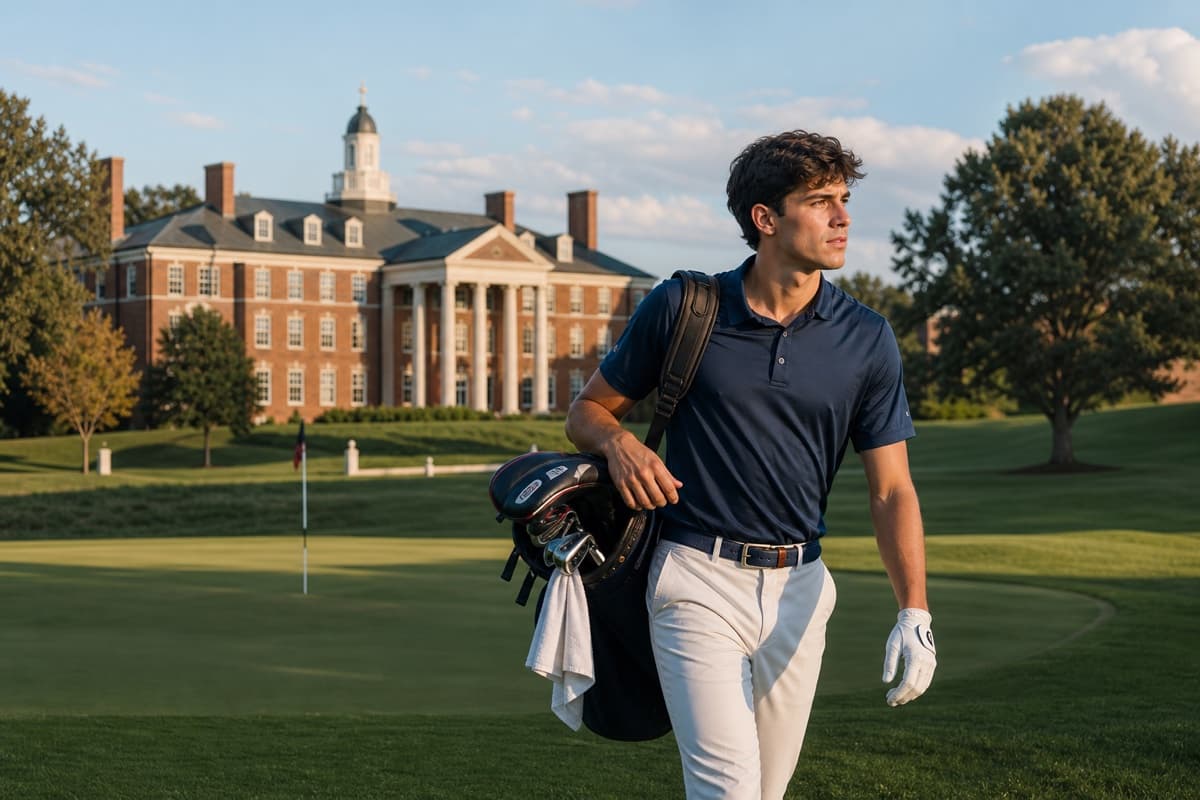 Golfista universitario internacional en un campus de Estados Unidos